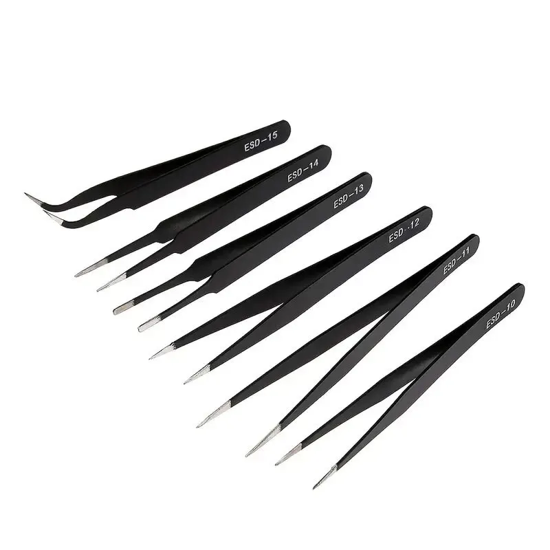 Electronics Repair Tools - NEW 6pcs Precision Long Tweezers Set