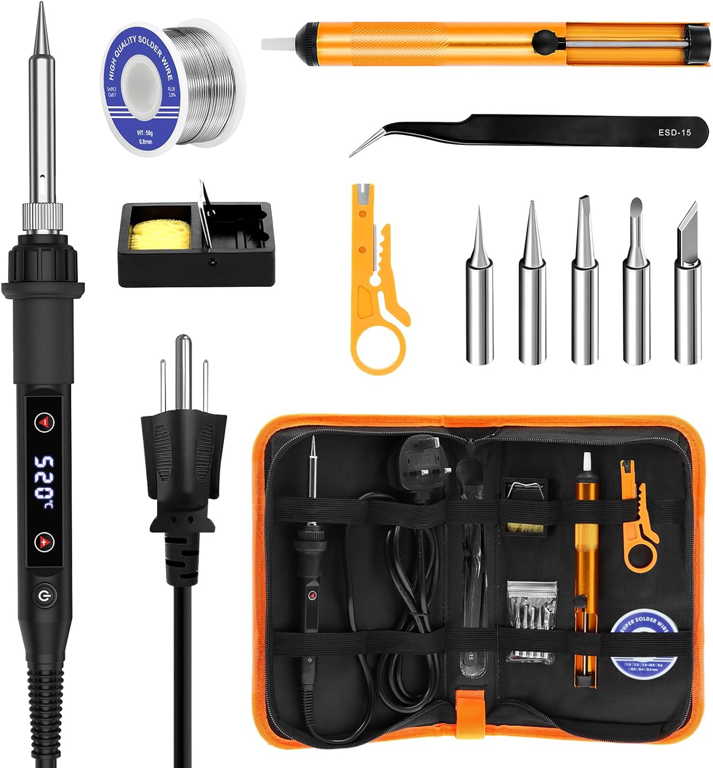 80W Soldering Iron Kit with Ad - مراجعة Electronics Repair Images وسعره