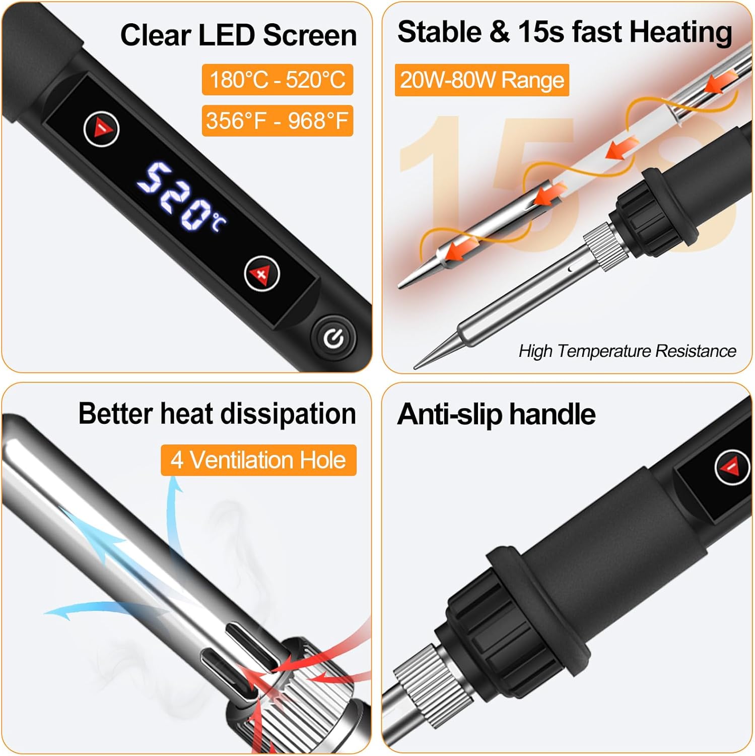 80W Soldering Iron Kit with Ad - مراجعة Electronics Repair Images وسعره