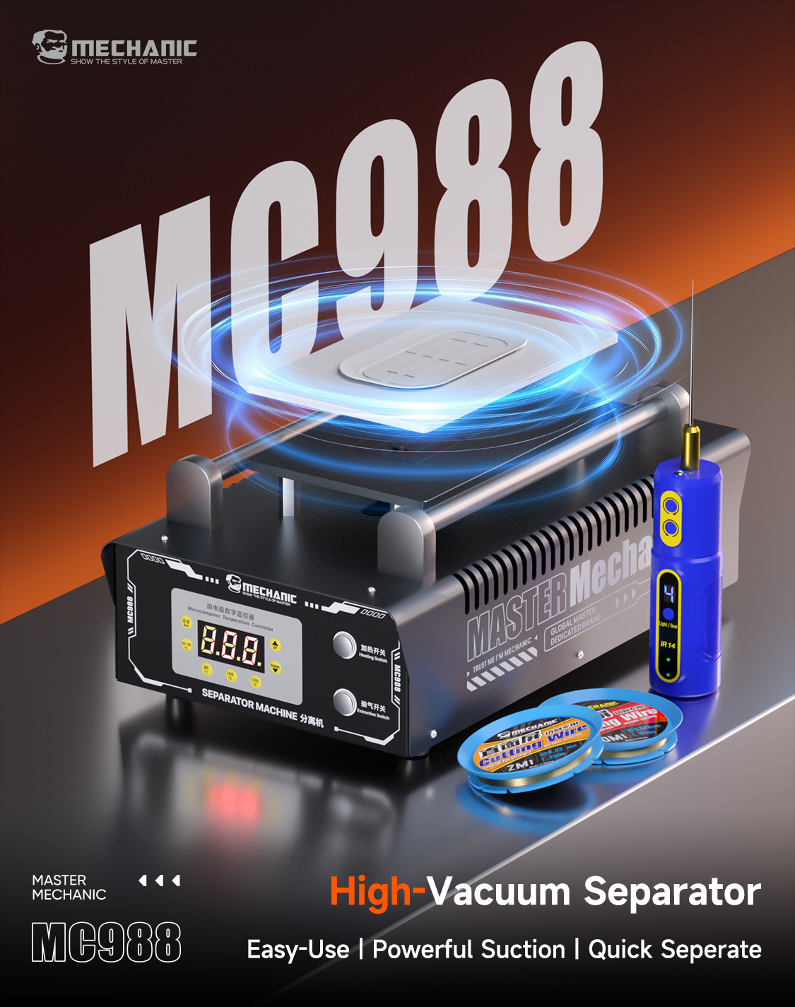 MECHANIC MC988 Built-in Vacuum - مراجعة Screen Separator Machine وسعره