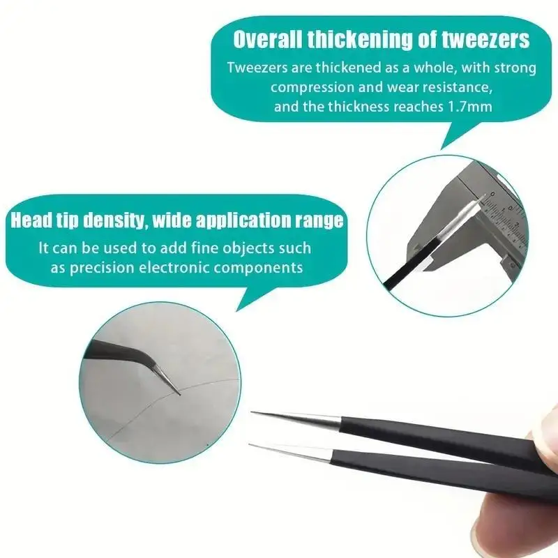 6pcs Precision Long Tweezers S - مراجعة Electronics Repair Tools وسعره