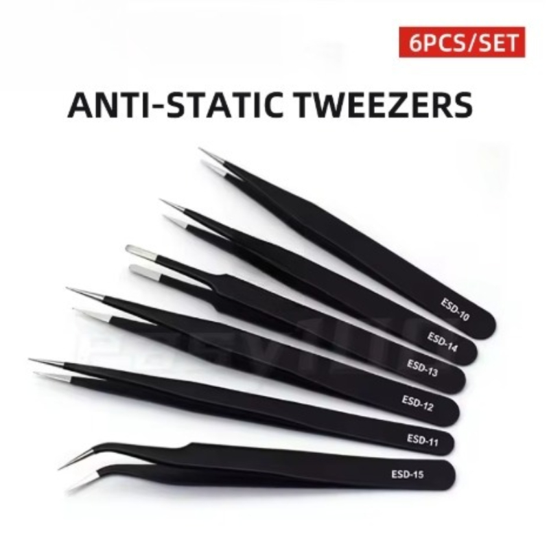 6pcs Precision Tweezers Set ES - مراجعة Elektronik Repair وسعره