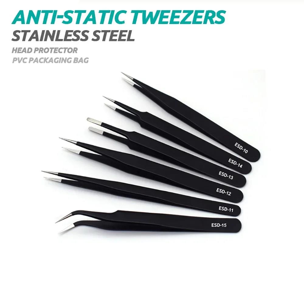6pcs Precision Tweezers Set ES - مراجعة Elektronik Repair وسعره