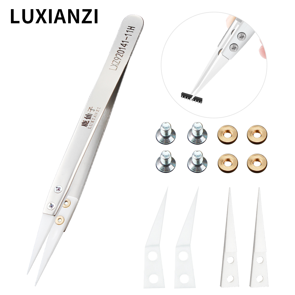LUXIANZI Ceramic Tweezers Pinz - مراجعة Elektronik Repair وسعره