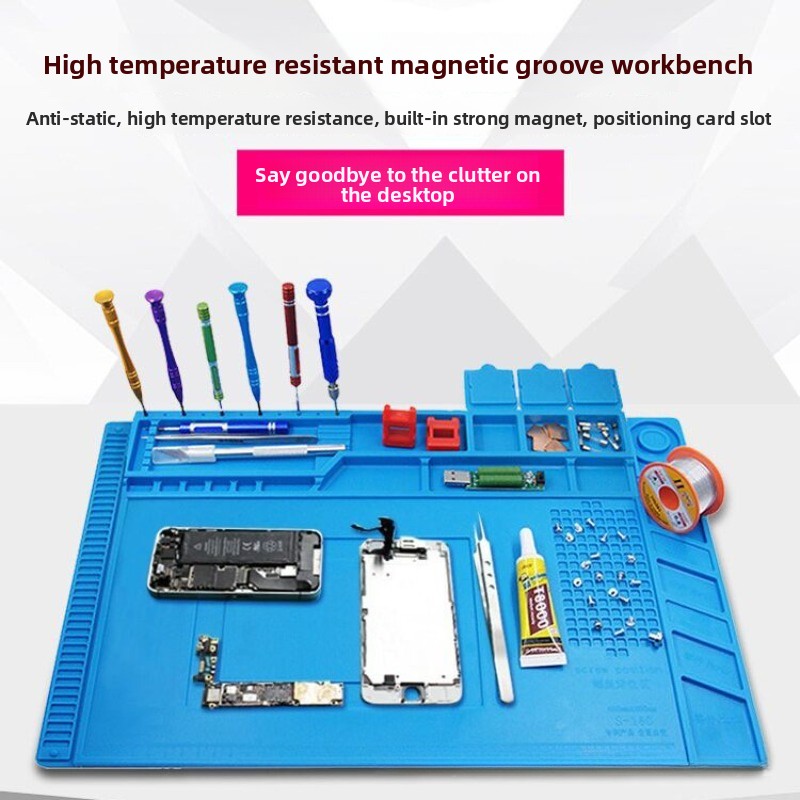 Magnetic Silicone Repair Mat f - مراجعة Electronics Repair Workbench وسعره