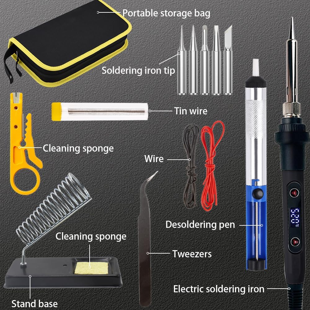 80W Soldering Iron Kit with LC - مراجعة Electronics Repair Images وسعره