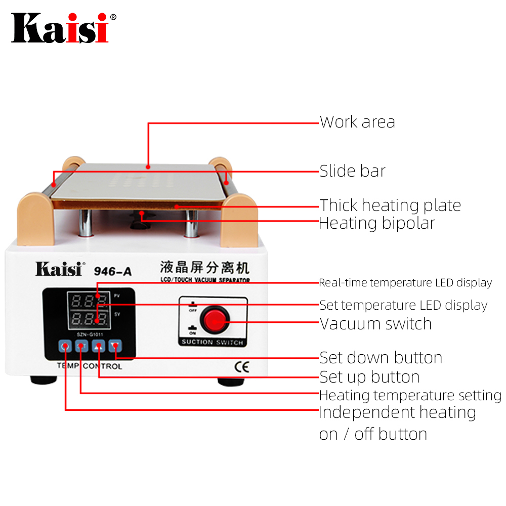 Kaisi 946A LCD Screen Touch Sc - مراجعة Screen Separator Machine وسعره
