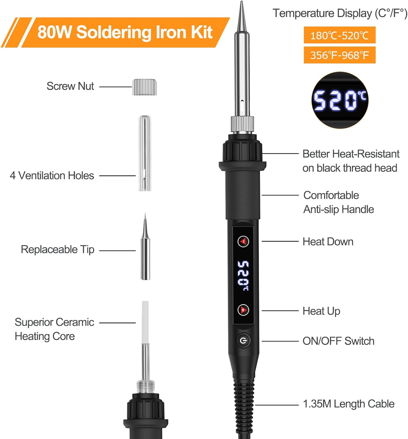 Soldering Iron Kit 80W Adjusta - مراجعة Electronics Repair Images وسعره